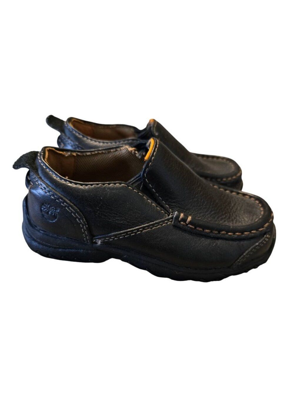 Timberland Leather Slip-On Shoes Youth Black Durable Casual kids boys
